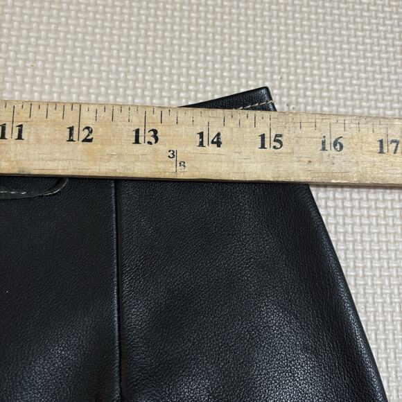 Free People Black Leather Lace Up Mini Skirt Size 8 Edgy Western Festival Rocker - Picture 6 of 9